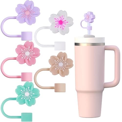 GLAMFIELDS Straw Covers Cap for Stanley Cup 30-40 oz,Straw Toppers for Stanley Tumblers with handle 10mm 0.4in Silicone Accessories Dust-Proof, Protectors, 5 Pack - Image 1