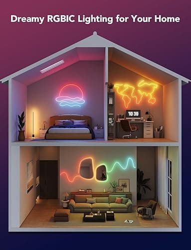 Govee Neon Rope Light 2, 5m RGBIC Neon LED Strip Lights with Shape Mapping, Work with Matter, Alexa and Google Assistant, LED Rope for Wall Decor - 5m thumbnail 3
