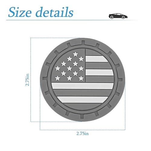 AUCELI 4 Pack Car Cup Holder Coasters, Colored American Flag US Flag Insert Car Cup Coaster, 2.75 Inch Anti Slip Shockproof Embedded Drink Mat, Vehicle Interior Decor Accessories thumbnail 2