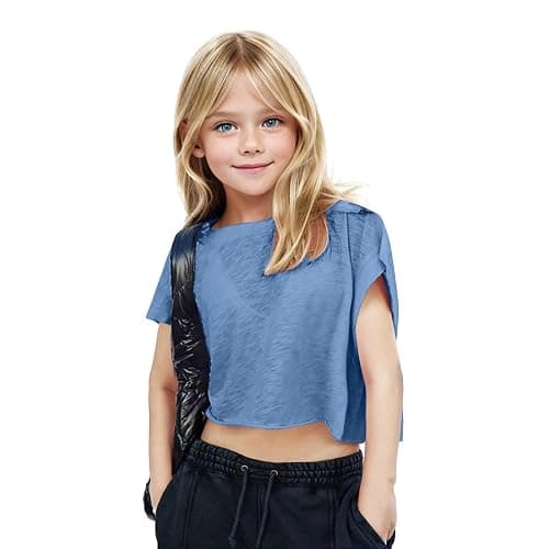nhApmj Back to School Clothes for Teen Girls Cute Preppy Short Sleeve Open Back Gym Shirts Backless Yoga Workout Crop Tees thumbnail 2