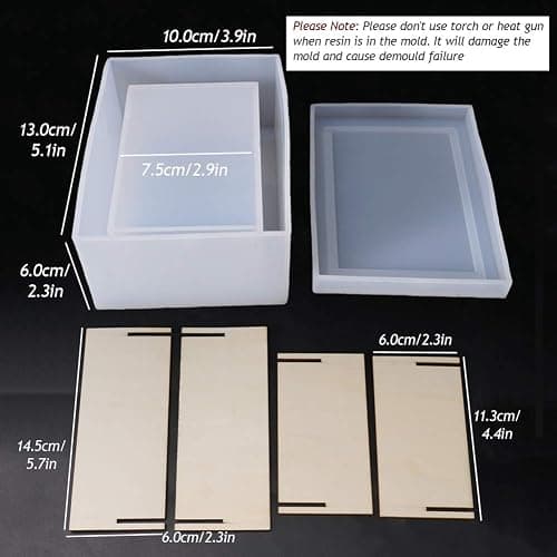 Silicone Tissue Box Resin Mold with Lid Epoxy Resin Casting Mould Tissue Box Cover Napkin Holder DIY Jewelry Trinket Storage Gift Box Craft Supplies Making Home Decoration Gift thumbnail 3