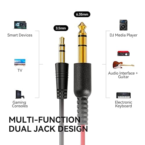OneOdio Wired Over Ear Headphones Hi-Res Studio Monitor & Mixing DJ Stereo Headsets with 50mm Drivers and 1/4 to 3.5mm Jack for AMP Computer Recording Podcast Keyboard Guitar Laptop - Black thumbnail 3