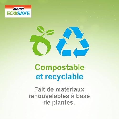 Hefty™ ECOSAVE Compostable Disposable Paper Plates Dessert 6.75", 125 Count, White thumbnail 6