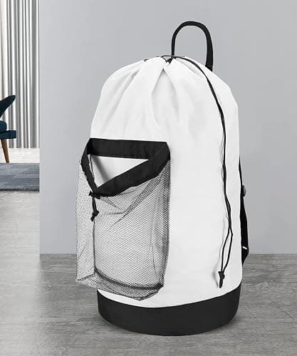 Dalykate Backpack Laundry Bag, Laundry Backpack with Shoulder Straps and Mesh Pocket Durable Nylon Clothes Hamper Bag with Drawstring Closure for College, Travel, Laundromat, Apartment thumbnail 2