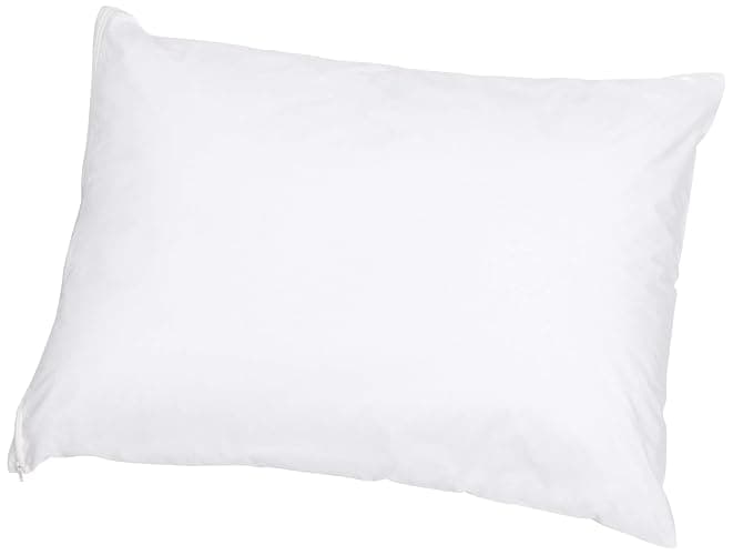 Amazon Basics Standard Pillowcase with Zipper, 100% Cotton Hypoallergenic, Pillow Protector, White (27 x 21 Inches), Pillows Not Included - Standard thumbnail 3