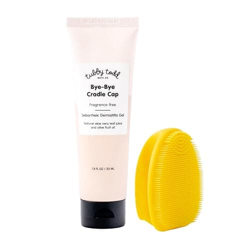 TUBBY TODD Cradle Cap Baby Hair & Scalp Care Kit | Includes Bye-Bye Cradle Cap Gel & Cradle Cap Silicone Brush, Gentle for Babies’ Sensitive Skin, 1.8 fl oz - Image 1