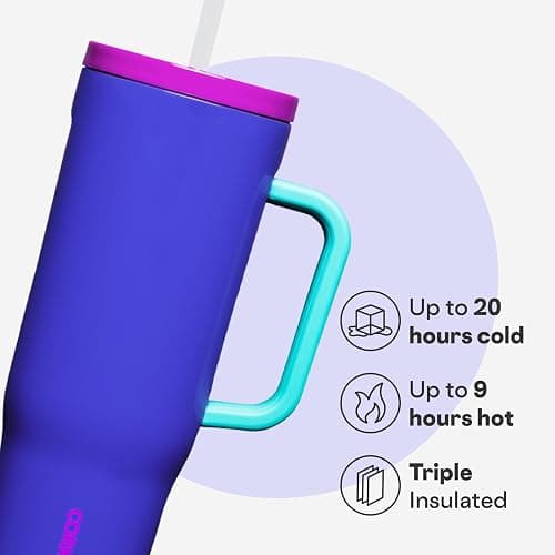Corkcicle Cruiser Insulated Tumbler - Keeps Drinks Cold 20 Hours - Triple-Insulated Stainless Steel - Spill-Proof Lid - Summer Drinkware Gift - Keeps Drinks Ice Cold - 40 oz - Windbreaker thumbnail 3