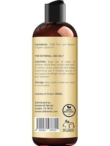 Handcraft Blends USDA Organic Jojoba Oil - Cold-Pressed 236 ml - 100% Pure and Natural - Premium Grade Carrier Oil for Skin and Hair - Hair and Body - Hexane-Free thumbnail 3
