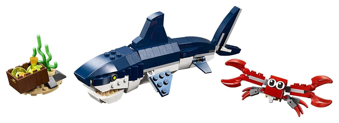 LEGO Creator 3 in 1 Deep Sea Creatures, Transforms from Shark and Crab to Squid to Angler Fish, Sea Animal Toys, Gifts for 7 Plus Year Old Girls and Boys, 31088 thumbnail 3