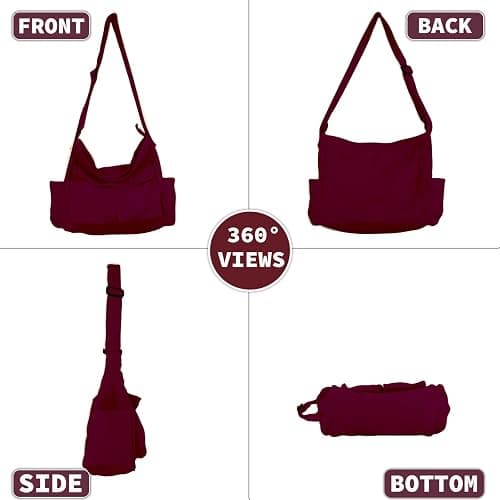 Canvas Messenger Bag Large Hobo Crossbody Bag with Multiple Pockets Casual Shoulder Tote Bag for Women and Men thumbnail 3