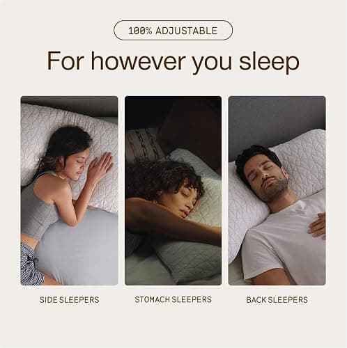 Coop Home Goods Original Adjustable Pillow, King Size Bed Pillows for Sleeping, Cross Cut Memory Foam Pillows - Medium Firm Back, Stomach and Side Sleeper Pillow, CertiPUR-US/GREENGUARD Gold thumbnail 3