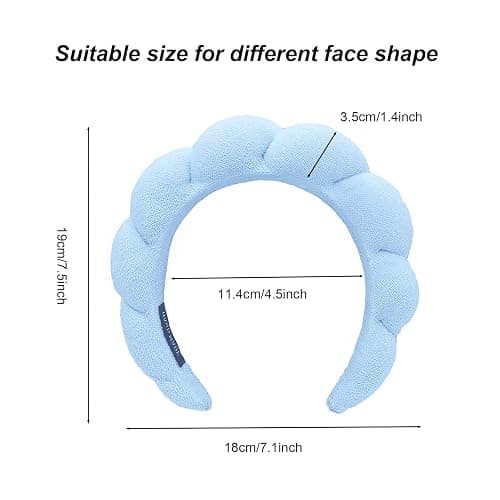 TYSSELY Spa Headbands for Washing Face Makeup Skin Care Headband Women Bubble Facial Beauty Headbands Puffy Shower Towel Band Hair Headband thumbnail 2