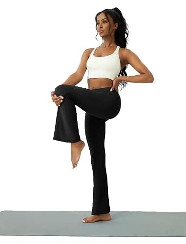 COPYLEAF Womens Yoga Pants with Pockets High Waisted Flare Leggings Bell Bottom Yoga Dress Pants Seamless Bootcut Pants thumbnail 5