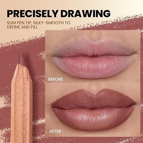 6 PCS Lip Liner Pencil Set - Matte Nude Lip Contour Lipliner, Waterproof Long Lasting Lipstick Lip Liner Set, Smudge-Proof Lip Liner Pen (# New 02) thumbnail 4