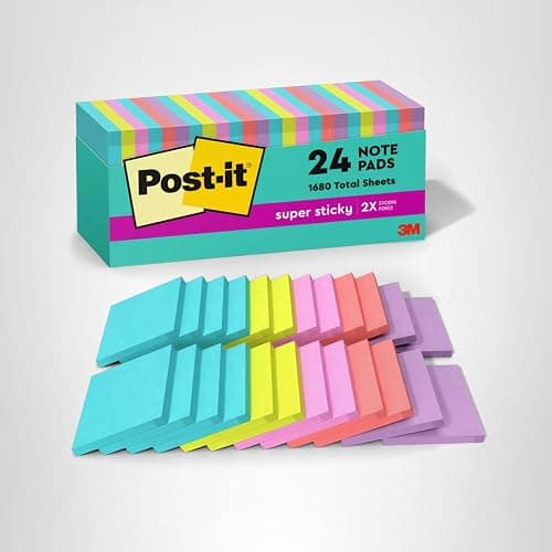 Post-it Super Sticky Notes, 24 Sticky Note Pads, 3 x 3 in., Ideal for Organization in Your Dorm, Home or Office, 2X The Sticking Power, Supernova Neons Collection thumbnail 11