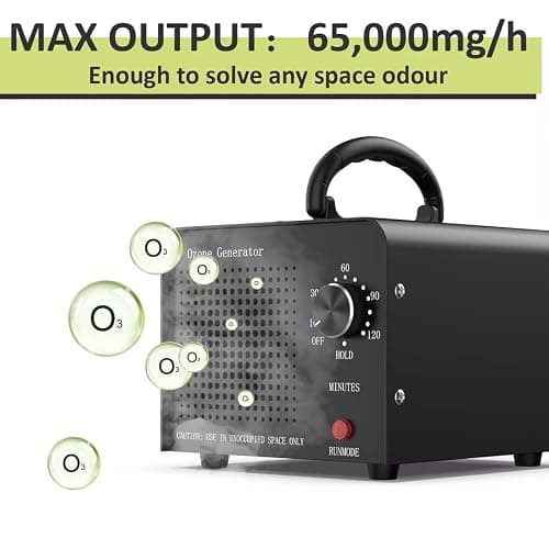 Medvoe 0zone Generator 65000mg - O3 Air Purifier for Home & Car, Ozone Machine Odor Removal for Smoke & Pet (Black) thumbnail 3
