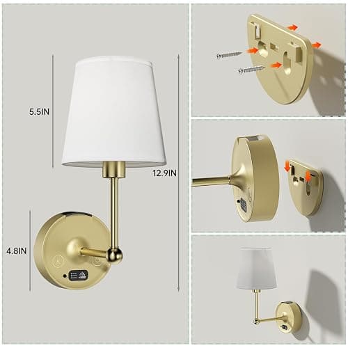 Lightbiz Battery Operated Wall Sconces Set of Two, Detachable Rechargeable Wall Lights RGB Dimmable, sconces Wall Decor of 2 with Remote for Bedroom, Living Room thumbnail 6