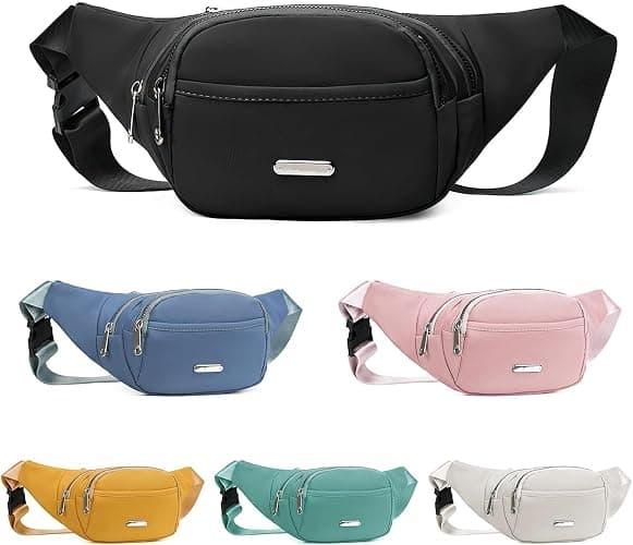 6 Pieces Crossbody Bags for Men Women, 6 Colors Adjustable Fanny Pack with Large Pockets, Waterproof Waist Money Belts, Shoulder Pouch, Portable Chest Bag for Travel Shopping Running Sport School thumbnail 9