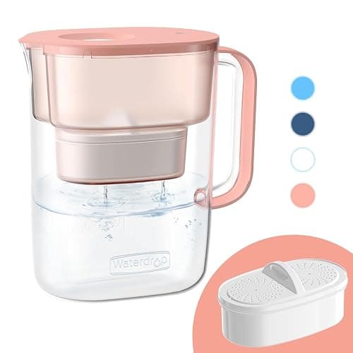 Waterdrop PT-07R Water Filter Pitcher, 10-Cup, NSF Certified, 200-Gallon Long-Life Filter, Improves Coffee & Tea Taste, Reduces PFOA/PFOS and Chlorine, 5X Longer Filter Life, Pink - Image 1