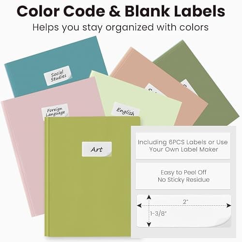 Sooez Folders with Pockets and Prong, 6 Pack, Green Colors, File Folders with Prongs, 2 Pocket Folders Bulk, Plastic Folder for School College Supplies, Aesthetic Nursing Cute School Supplies thumbnail 3