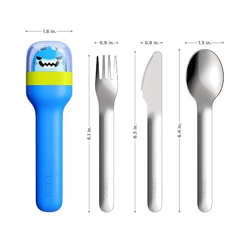 ZOKU Kids Pocket Utensil Set, Shark - Stainless Steel Fork, Knife, and Spoon in Case - Portable Design for Travel, School, Picnics, Camping and Outdoor Home Use thumbnail 3