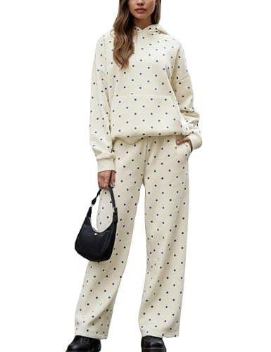 HOCANDY Polka Dot Hoodie and Sweatpants Set for Women - Image 1