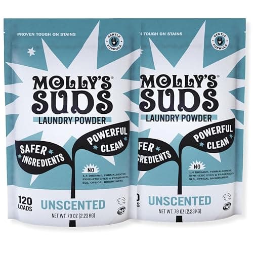 Molly's Suds Original Laundry Detergent Powder | Clean Laundry Detergent Powder for Sensitive Skin | Simple, Effective Ingredients, Stain Fighting | 240 Loads (Unscented) - Image 1