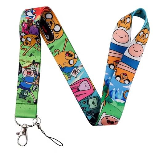 Pinstant Come Along With Me Adventure Time Cartoon Animated TV Show 17.7" Neck Lanyard Keychain Holder ID Badge Mobile Phone Pin Strap - Image 1