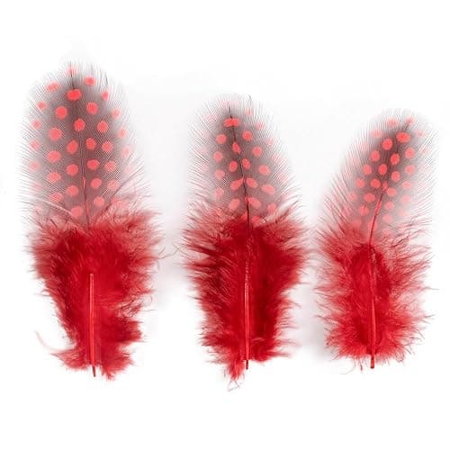 50pcs 3-6 Inches Red Colorful Spotted Feathers for Craft Jewelry and Clothing Decoration and Dream Catcher thumbnail 8