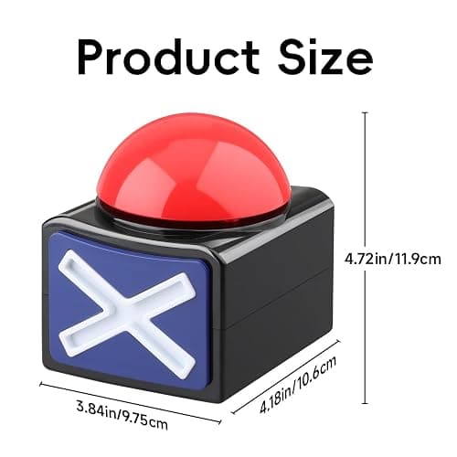 2 Pack Game Buzzers with Lights & Sound - Quiz Buzzer Buttons for Family Feud, Trivia, Talent Shows - Party Contest Props Red LED & 3-Second Alarm thumbnail 2