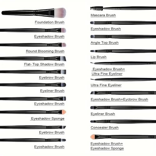 20-Piece Makeup Brush Set | Face & Eye Cosmetics Brushes for Blending, Contouring, Eyebrow, Lip, and More | Soft Synthetic Fiber Beauty Tools thumbnail 7