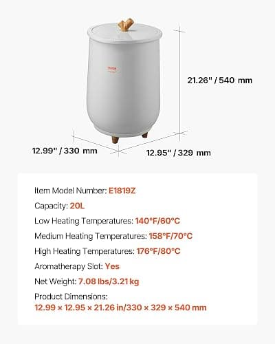 VEVOR Towel Warmers for Bathroom, Towel Warmer Bucket Auto Shut Off for Spa Fits up to 3 Oversized Towels, Blankets, Clothes, Bathrobes, PJ's and More, Gray thumbnail 2