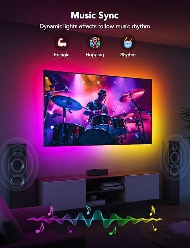 Govee TV LED Backlight Strip, RGBIC Smart LED Backlight for 40-50inch TVs, Music Sync, Wi-Fi Bluetooth & App Control, Works with Alexa & Google Assistant, 77 Scene Modes, Adapter thumbnail 4