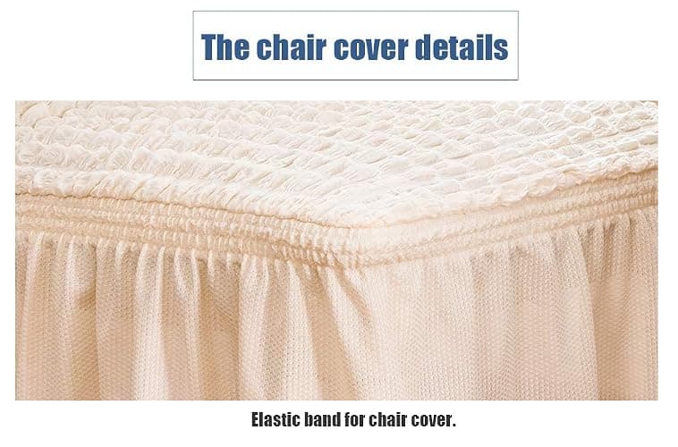 XMNTG Dining Room Chair Slipcovers 1-Piece Stretch White Dining Chair Covers Non Slip Washable Furniture Protector with Skirt Country Style for Hotel Ceremony Party (White 1) thumbnail 6