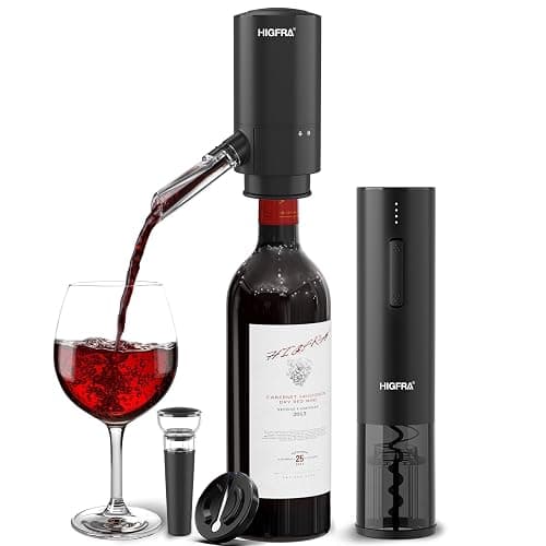 Rechargeable Electric Wine Opener Set - All-in-One Premium Wine Gift with Wine Aerator, Vacuum Stopper and Foil Cutter - Perfect for Christmas, Home, Bar, and Party Use-Day Gifts for Dad - Image 1