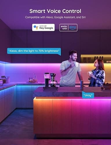 Govee RGBIC LED Light 5m, Compatiable with Alexa Smart Strip Lights | Compatible with Alexa and Google Assistant, WiFi Smart Strip Lights, Color Changing, Music Sync, For Bedroom Party Decor thumbnail 4