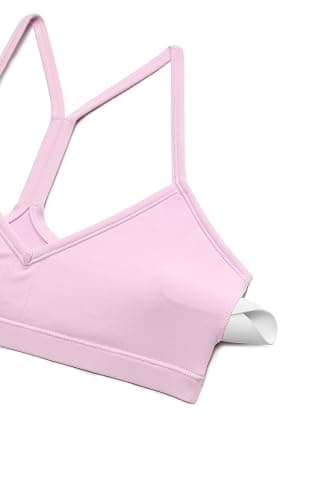 CRZ YOGA Butterluxe Ruched Sports Bras for Women - V Neck Spaghetti Thin Strap Y Back Wireless Padded Yoga Crop Top thumbnail 6