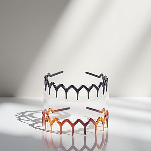 Galyacht 2 Pcs Zig zag Headband with Teeth Tooth Headband for Women Girls Plastic Wavy Hair Comb Zig Zag Black Plastic Tooth Hair Comb Accessories,Women's Fashion Headbands thumbnail 7