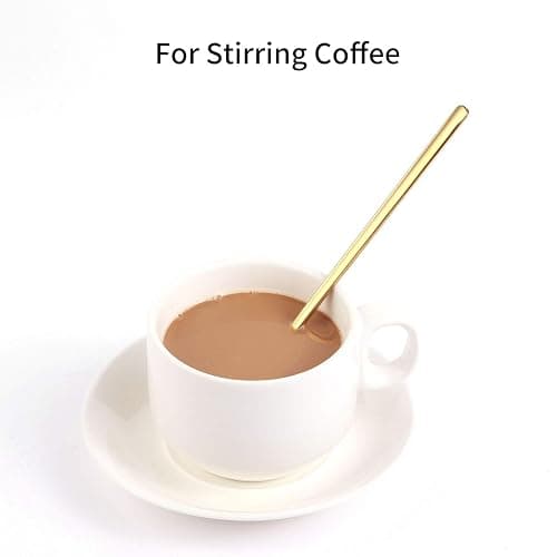4 PCS 6.7 Inches Coffee/ Tea Spoons Long Handle, Gold, Ice Tea, Espresso Stainless Steel Long Spoons for Stirring thumbnail 4