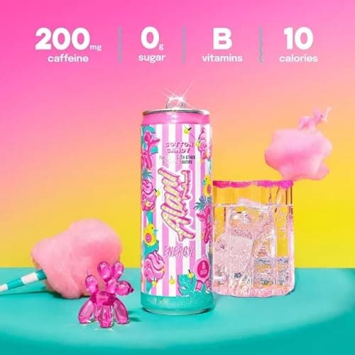 Alani Energy Drinks, Cotton Candy, Lime Slush, Strawberry Sunrise Flavors - Variety Pack, Sugar-Free, Low-Calorie, 12 fl oz (Pack of 6) Repackaged* thumbnail 3