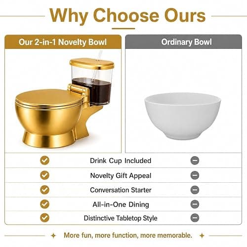 Novelty ramen throne Soup Bowl,Funny Toilet Shaped Bowl with Removable Inner thumbnail 5