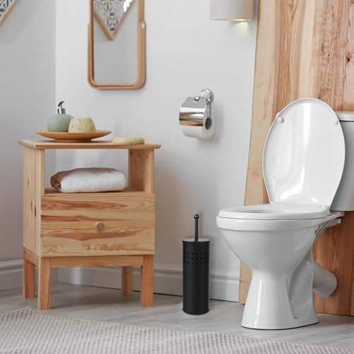 Blue Donuts Toilet Plunger with Holder for Bathroom, Multi Drain Suitable Also for Bathtubs, Quick Dry, Black thumbnail 2