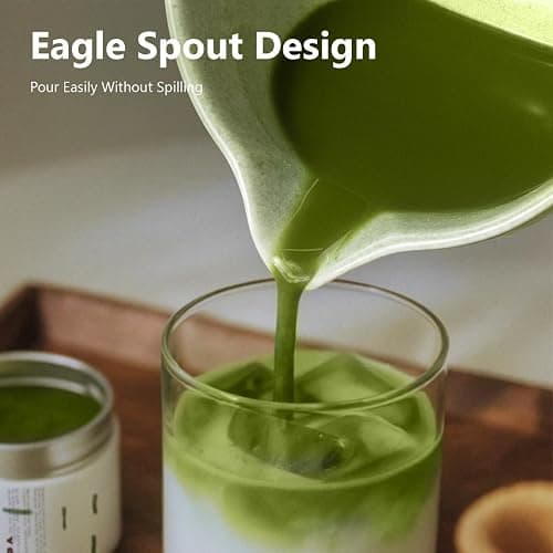 Domaci Matcha Whisk Set, 7 Pcs Japanese Matcha Kit Includes Matcha Bowl with Spout, Bamboo Whisk, Chasen Holder, Stainless Sifter, Scoop and Rest, Tea Towel, Matcha Tea Set Gift for Family/Friend thumbnail 2