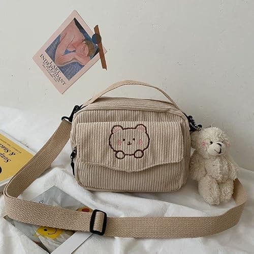 AWXZOM small cute Corduroy Crossbody bag min Kawaii Purse Crossbody Bag small Kawaii Wallet small Kawaii Crossbody Bag thumbnail 4