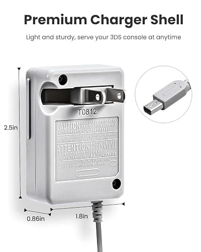 3DS Charger, VOYEE 3DS Charger Compatible with Nintendo 3DS/ DSi/DSi XL/ 2DS/ 2DS XL/New 3DS 100-240V Wall Plug Adapter thumbnail 3