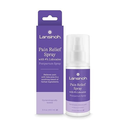 Lansinoh 4% Lidocaine Perineal Spray, Pain Relief for Postpartum Care, 3.5 Ounces - Image 1