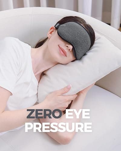 MZOO Luxury Sleep Mask for Back, Side Sleeper, Complete Light Blocking Sleeping Eye Mask Night Blindfold, 3D Zero Pressure & Spacious for Lash Extensions, Breathable Soft Eye Cover Flight Nap Travel thumbnail 4