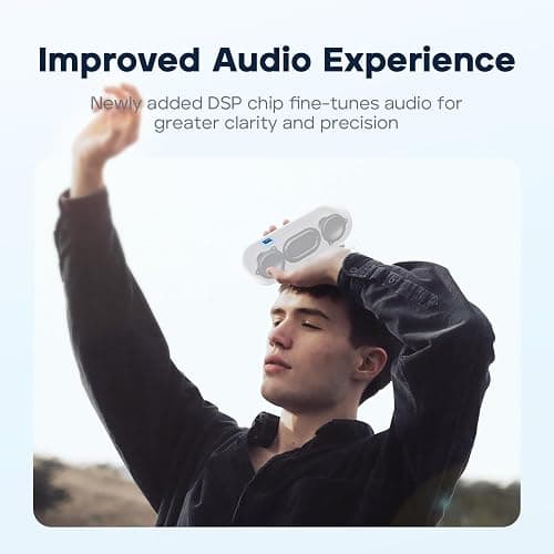 Tribit XSound Go Bluetooth Speaker, 16W Portable Wireless Speaker with Loud Sound, 24H Playtime, IPX7 Waterproof, Custom EQ, XBass, BT5.3, TWS Pairing, Type-C, Outdoor/Home/Travel/Beach/Shower (White) thumbnail 7