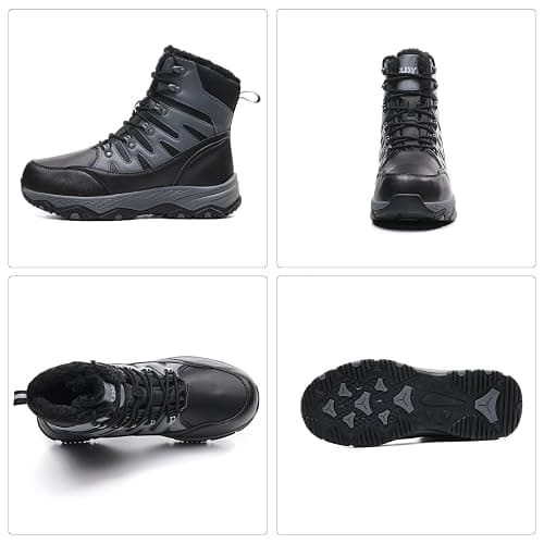 Suiyfit Snow Boots for Men Waterproof Mid Calf Winter Hiking Boot Durable Warm Fur Lined Boot Non-Slip Warm Climbing Shoes thumbnail 7