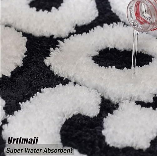 Urtlmaji You Look Good Bath Mat Black Bathroom Rugs Funny Cute Bath Rugs Non Slip Microfiber Plush Preppy Small Cool Shower Rug Washable Absorbent Floor Mat for Bathtub Sink 25"x21" thumbnail 4